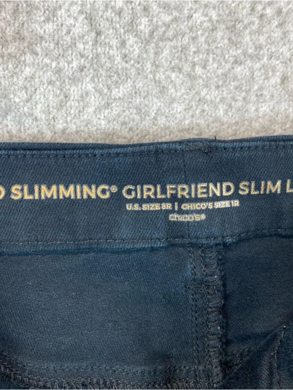 Chicos So Slimming Jeans Size 1 (M) Ankle Black Pants Girlfriend Fit inseam 26”